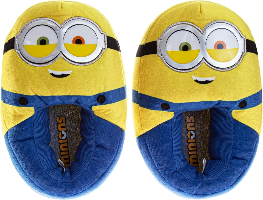 Josmo Minions Slippers for Girls and Boys - Despicable Me Indoor Comfy House Shoes Plush Fuzzy Minion Slipper (sizes: 5-10 Toddlers / 11-1 Little Kid / 2-5 Big Kids)