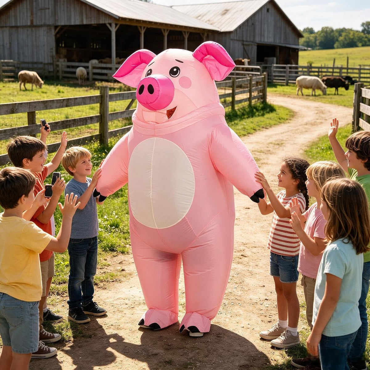 Halloween Inflatable Costume Adult,Blow Up Full Body Pig Suit Men Women