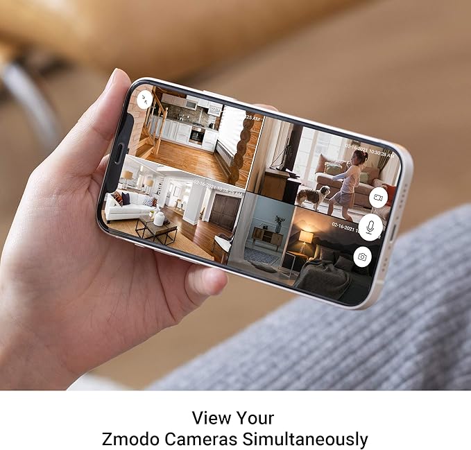 Zmodo Mini Pro, 1080P plug-in WiFi security camera, indoor smart camera with AI motion detection, pet nanny camera, night vision, 2-way audio, app of