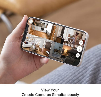 Zmodo Mini Pro, 1080P plug-in WiFi security camera, indoor smart camera with AI motion detection, pet nanny camera, night vision, 2-way audio, app of