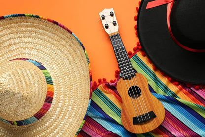 Straw Sombrero Hat 19" Wide, Adult Unisex Mexican-Style Fiesta Hat with Serape Band & Adjustable Chin Strap for Cinco de Mayo, Halloween & Party Costumes