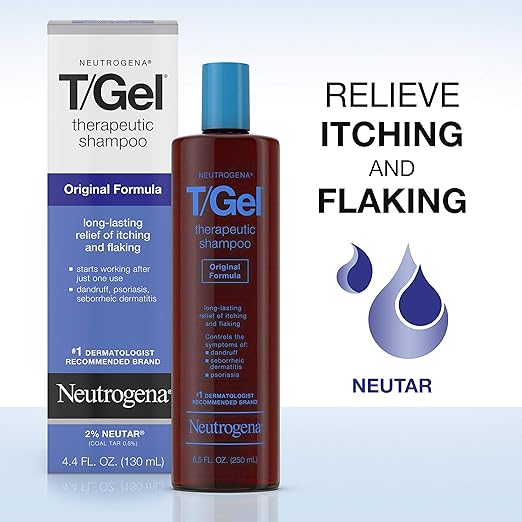 Neutrogena TGel Therapeutic Shampoo Original Formula, Anti-Dandruff Treatment for Long-Lasting Relief of Itching and Flaking Scalp as a Result of Psoriasis and Seborrheic Dermatitis, 8.5 fl. oz