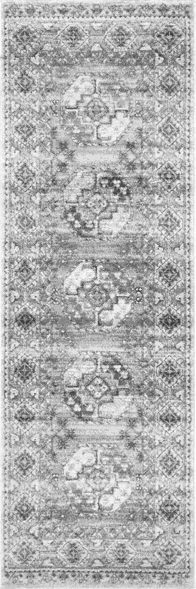 nuLOOM Shea Vintage Runner Rug, 2' x 6', Gray