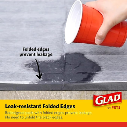 Glad for Pets Black Charcoal Puppy Pads 23" x 23" AllinOne Puppy Potty Training Pads That ABSORB  NEUTRALIZE Urine Instantly New  Improved Quality Puppy Pee Pads, (Pack of 1, 100 Count Total)