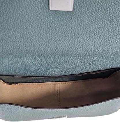 Tory Burch 149975 Thea Arctic Green WIth Silver Hardware Mixed Materials LeatherSuede Women's Flap Crossbody Bag