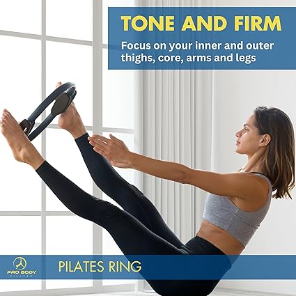ProBody Pilates Fitness Ring  14 Inch Pilates Ring for Focusing on Toning Inner Thighs, Arms, and Core