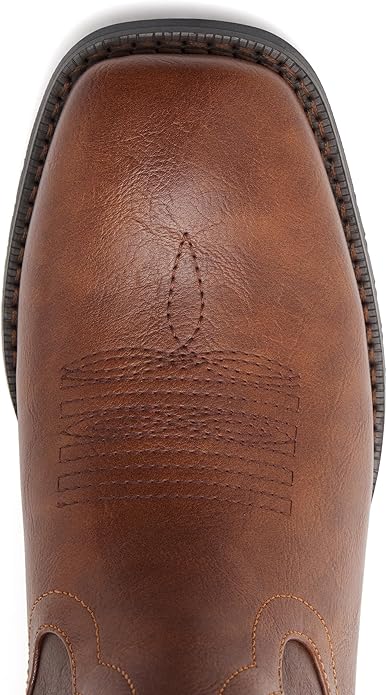 Cowboy Boots for Men Classic Embroidered Western Boots Slip Resistant Square Toe Chunky Heel Ankle Boots Durable and Fashionable Retro Short Boots