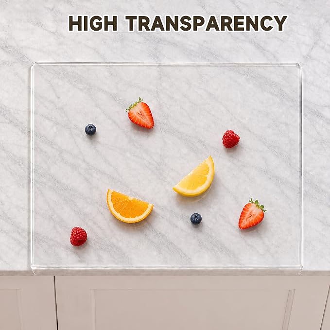 SWSKR Clear Acrylic Cutting Board with Counter Lip 17.5"x13.5"