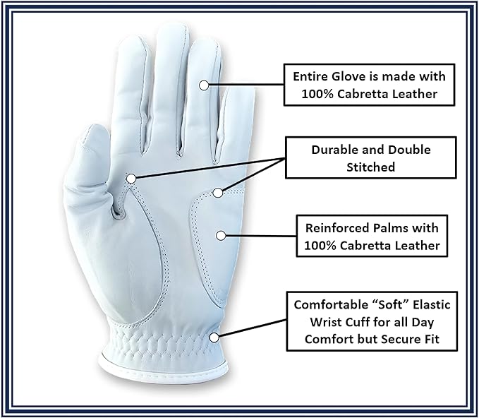 Drink Up Funny Golf Glove - Premium 100% Cabretta Leather Shocker Golf Gloves, Golf Attire and Essentials for Men, Fun Golfer Gag Gift, Adult Right or Left Hand, Small to XXL Sizes