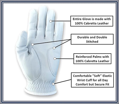 Drink Up Funny Golf Glove - Premium 100% Cabretta Leather Shocker Golf Gloves, Golf Attire and Essentials for Men, Fun Golfer Gag Gift, Adult Right or Left Hand, Small to XXL Sizes