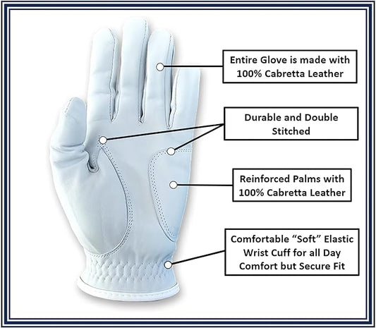 Drink Up Funny Golf Glove - Premium 100% Cabretta Leather Shocker Golf Gloves, Golf Attire and Essentials for Men, Fun Golfer Gag Gift, Adult Right or Left Hand, Small to XXL Sizes
