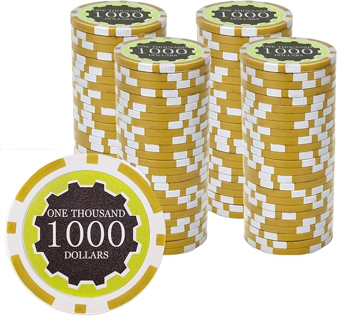 Eclipse 14-gram Poker Chips (25-pack - $1000) - Heavyweight Clay Composite