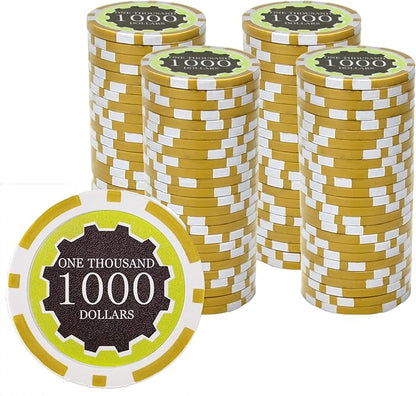 Eclipse 14-gram Poker Chips (25-pack - $1000) - Heavyweight Clay Composite