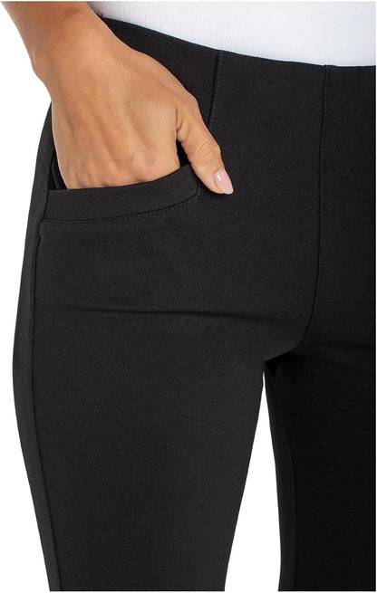 Womens Stella Mid-Rise Pull-on Kick Flare Super Stretch Ponte Pant 27" Inseam