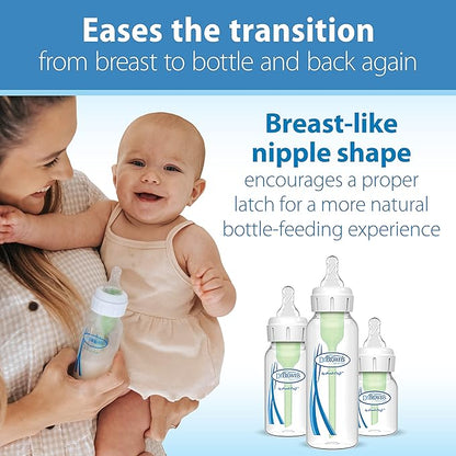 Dr. BrownAos Natural Flow Preemie Flow Narrow Baby Bottle Silicone Nipple, Slowest Flow, 0m, 100 Silicone Bottle Nipple, 6 Count(Pack of 1)