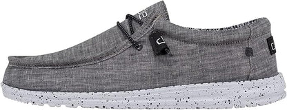 Hey Dude Men's Wally Chambray  Men's Loafers  Men's Slip On Shoes  Comfortable  Light-Weight