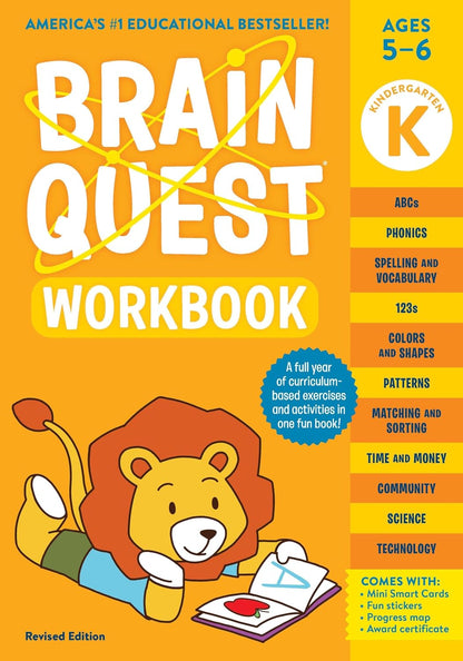 Brain Quest Workbook: Kindergarten Revised Edition (cover has cosmetic damage such as creases and a small dent)