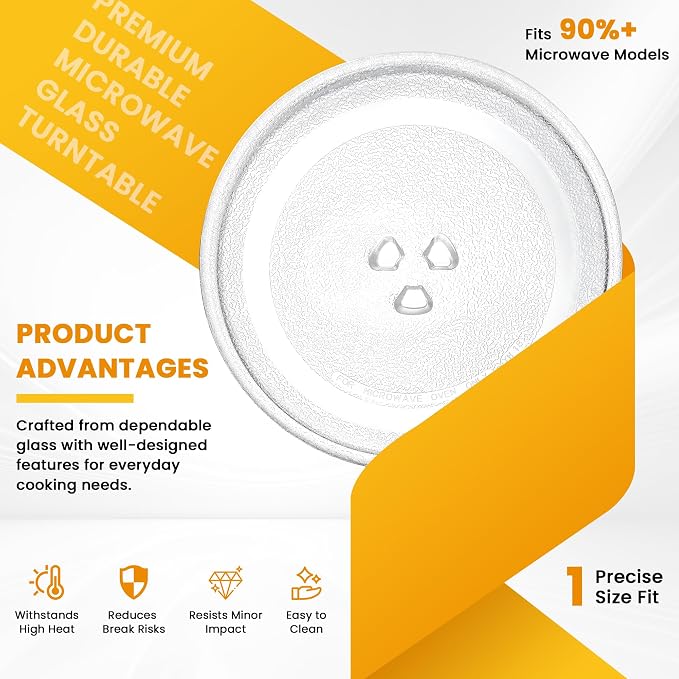 Small 9.6'' / 24.5cm Microwave Glass Plate Replacement, Small Microwave Glass Turntable Plate for Small Microwaves - BY AMI PARTS