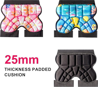 Butt Pads for Skating, 25 mm Thick Bum Protector for Kids (3-7 Years Old) Lightweight, Anti Slip Snowboard Padded Pants, Hip Pads for Ice Skating Ski Skiing Skateboarding Cycling