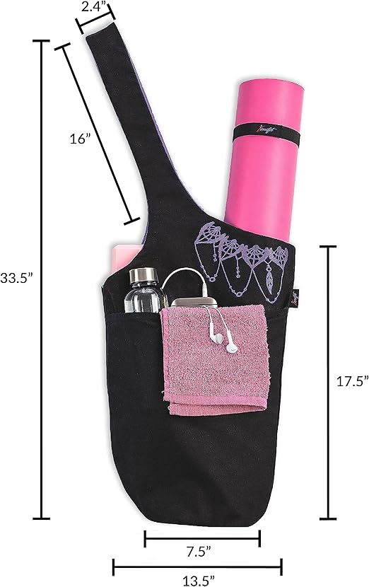 Yoga Mat Bag – Versatile Yoga Bag with Mat Straps & Storage Pockets, Holds Yoga & Pilates Mats, Lightweight & Durable