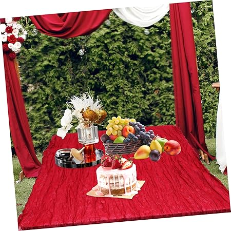 SECFOU Boho Gauze Table Runner Set Romantic and Rustic Decor for Wedding and Home Decor 2pcs