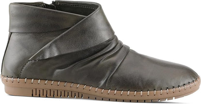 Spring Step Women's Rendezvous Premium Leather Bootie Asymmetrical Envelope Collar