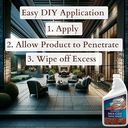 Black Diamond Stoneworks NEX-GEN Natural Stone Penetrating Sealer: Long-Lasting Protection Interior and Exterior ; Granite, Marble, Travertine, Limestone, Grout, Tile, Brick, Slate Floors (1-Gallon)