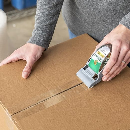 Duck EZ Start Packing Tape with One-Handed Dispenser Frustration-Free, Whisper Quiet, Beginner-Friendly, Moving & Shipping Boxes, Clear, 1.88 Inch x 55 Yards