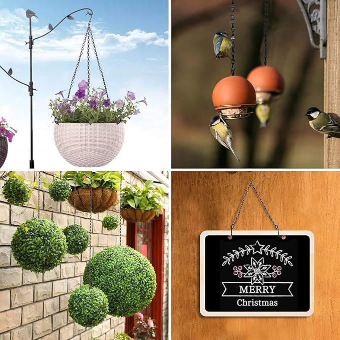 Patio Hanging Chain with Hooks Black Chain for Hanging Metal Decorative Chain for Hanging Planters Bird Feeders Signs Lanterns and Ornaments OutdoorIndoor Use (4 FT, 1 Piece)