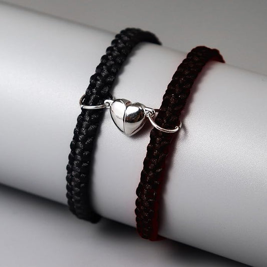 COLORFUL BLING Matching Mutual Attraction Couple Bracelets Long Distance His and Hers Adjustable Braided 8 Infinity Love Heart Friendship Bracelet Jewelry