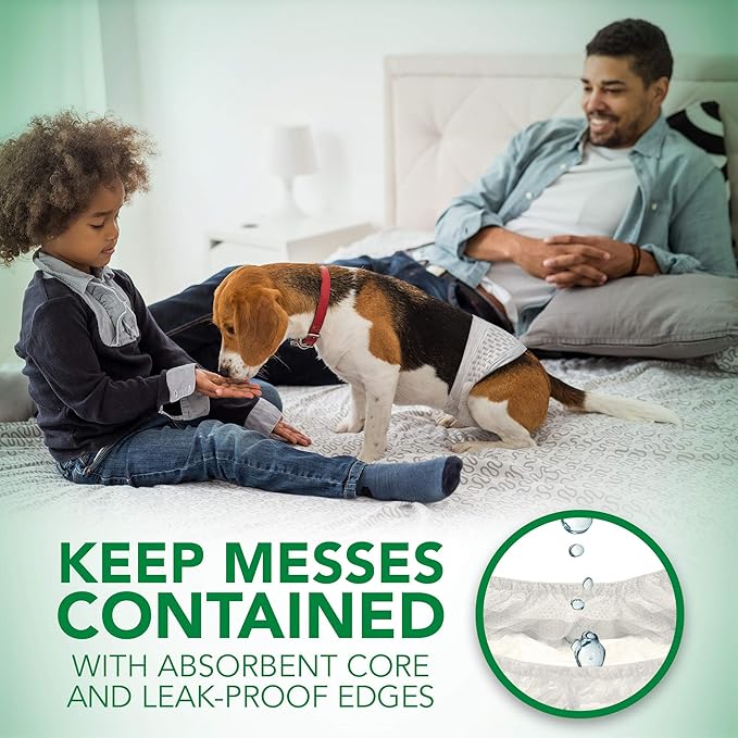 Vet's Best Vets Best Comfort Fit Disposable Male Dog Diapers  Absorbent Male Wraps with Leak Proof Fit  Small, 30 Count
