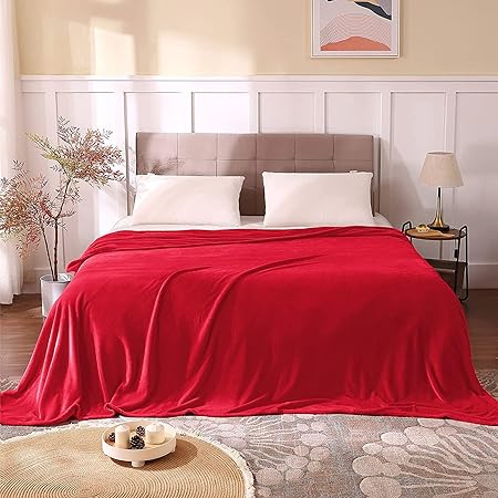 BEDELITE Fleece Blanket King Size Blankets for Bed, Luxury Plush Cozy Fuzzy Blanket 108x90 inches, Super Soft Warm Lightweight Throw Blanket All Seasons Suitable, Red