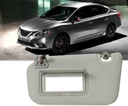 Driver Side Sun Visor Compatible with Nissan Sentra 2013 2014 2015 2016 2017 2018 2019 Sunshade Vanity Light Replaces# 96401-3SG8A (Gray, Driver Side)