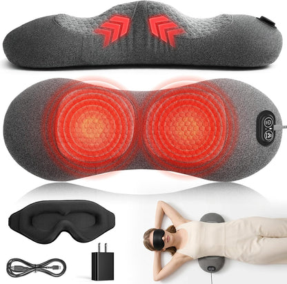 Freebody Upgraded 3-in-1 Lumbar Support Pillow with Heat, Vibration & Stretching, Ergonomic Electric Lumbar Pillow, Portable Lower Back Support Cushion for Home, Office, Car & Travel