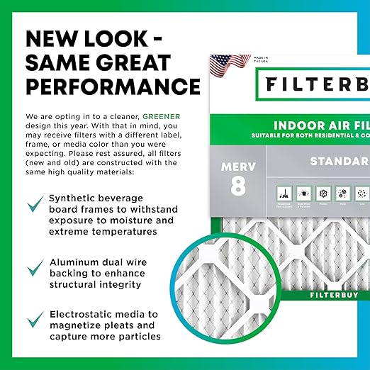 Filterbuy 14x14x1 Air Filter MERV 8 Dust Defense (4-Pack), Pleated HVAC AC Furnace Air Filters Replacement (Actual Size: 13.75 x 13.75 x 0.75 Inches)
