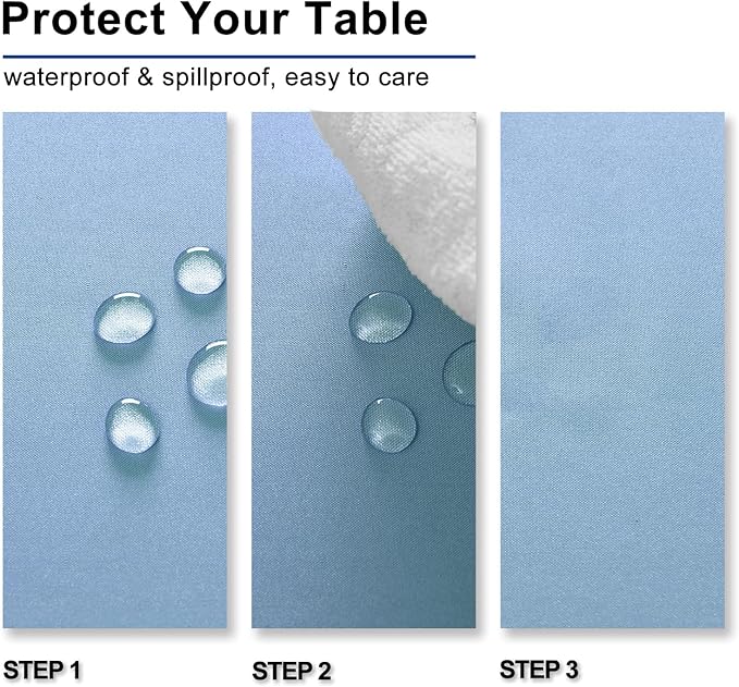 Hiasan Dusty Blue Tablecloth for Square Tables - Waterproof and Spillproof Washable Fabric Small Table Cloth for Dining Room Kitchen Party, 40 x 40 Inch