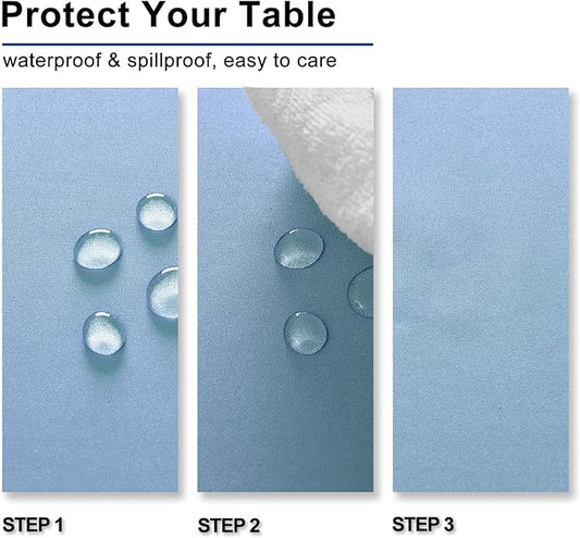 Hiasan Dusty Blue Tablecloth for Square Tables - Waterproof and Spillproof Washable Fabric Small Table Cloth for Dining Room Kitchen Party, 40 x 40 Inch