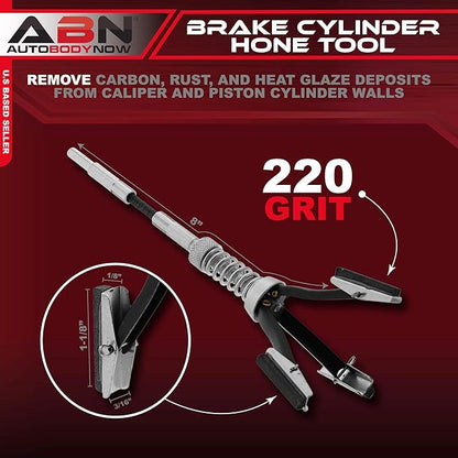 ABN 1-18in Small Brake Cylinder Hone Tool - Engine Cylinder Hone Deglazer 0.75-1.5in Piston Honing 3 Stones 220 Grit