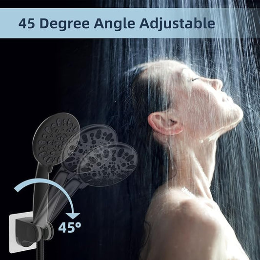 Hibbent Showerhead Holder, Strong Adhesive and Waterproof Handheld Shower Holder and Bracket, Height Adjustable Shower Wand Holder, Wall Mount, No Drilling, Oil Rubbed Bronze