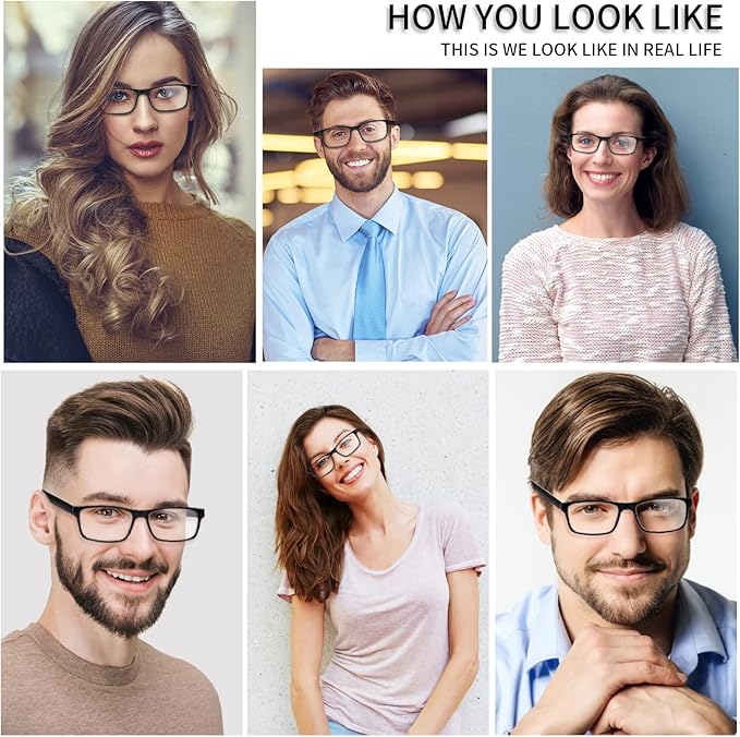 Reading Glasses for WomenMen Blue Light Blocking, Computer Readers Anti Eye Strain Blocker Eyeglasses 6 Packs