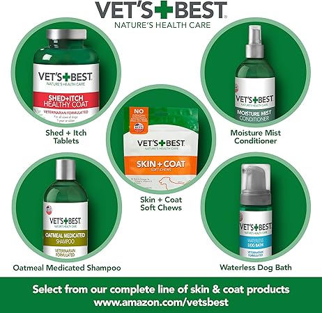 Vets Best Brewers Yeast  Garlic Chews, Omega 3 for Dogs Healthy Skin  Coat Protection for Dogs, Dog Formulated with Veterinary Recommended Dosage, Garlic Supplements, 60 ct