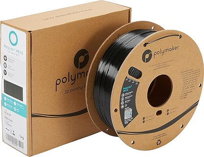 Polymaker PETG Filament 1.75mm 1kg Black 3D Printer Filament, PolyLite PETG 3D Printing Filament 1.75mm, Dimensional Accuracy - 0.03mm, Print with Most 3D Printers