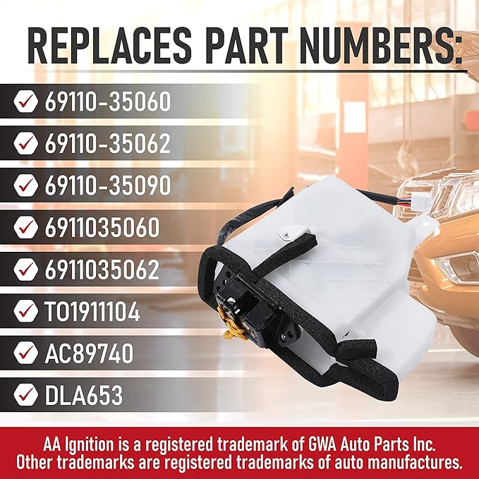 Replacement Rear Gate Hatch Latch - Compatible with Toyota Vehicles - 2003-2009 4Runner - Replaces 69110-35060, 69110-35062, 69110-35090 - Tailgate Lock Actuator Liftgate with Motor