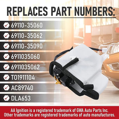 Replacement Rear Gate Hatch Latch - Compatible with Toyota Vehicles - 2003-2009 4Runner - Replaces 69110-35060, 69110-35062, 69110-35090 - Tailgate Lock Actuator Liftgate with Motor