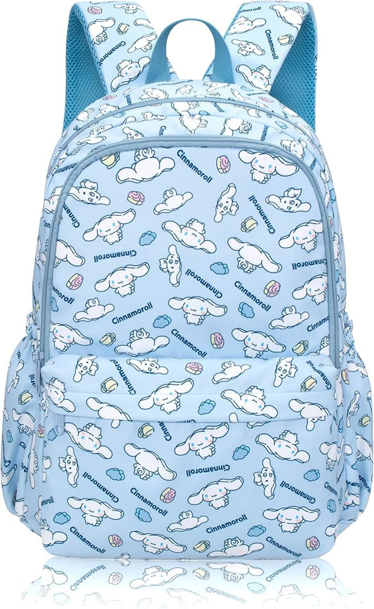 Roffatide Anime Cinnamoroll All Over Print Casual Backpack Laptop Backpack Travel Hiking Rucksack Blue