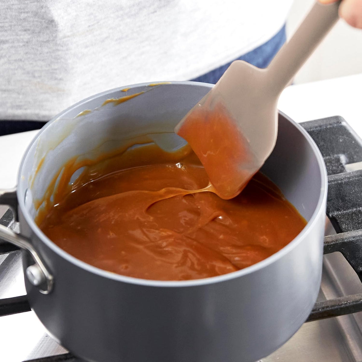 Carote Silicone Mixing Spatula, Scraping Baking Cooking Kitchen Utensil, Flexible Rubber Nonstick Cookware, Taupe