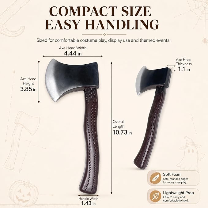 Giraffe Manufacturing Fake Toy Axe Halloween - Foam Battle Bloody Axe for Kids - Fake Hatchet Weapons - Funny Supplies for Halloween Cosplay Themed Party