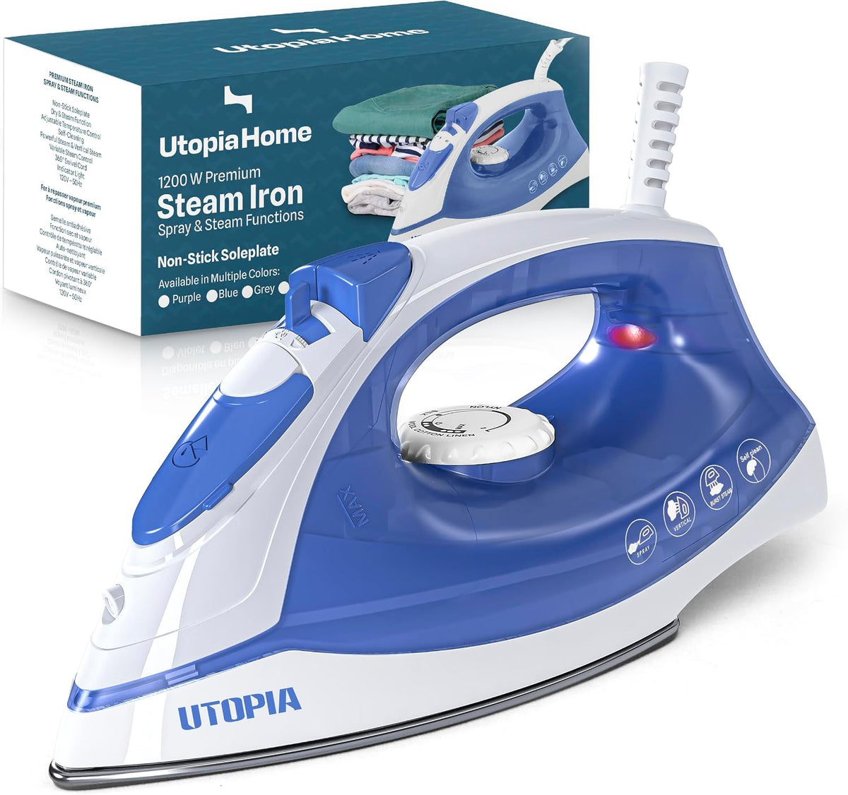 Utopia Home 1200W Non-Stick Steam Iron