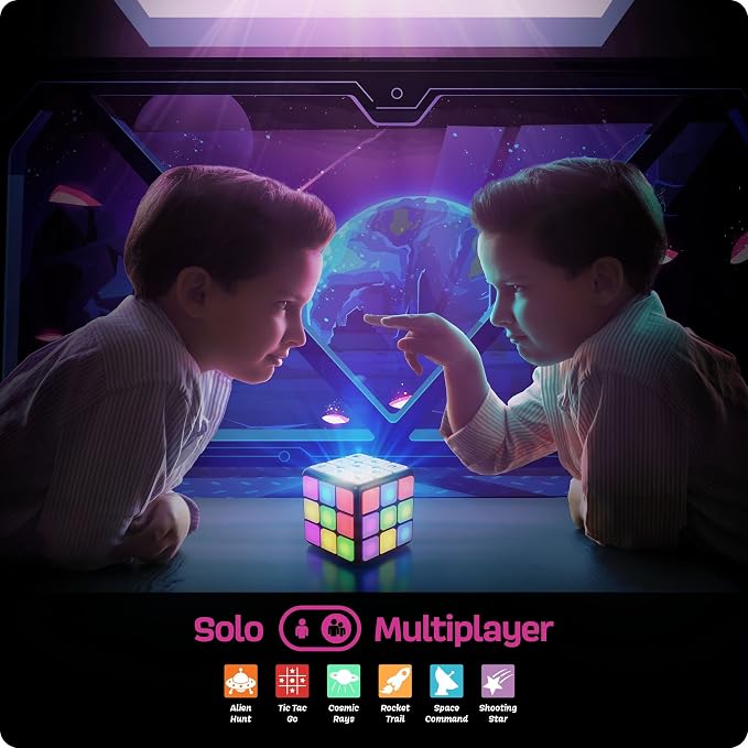 This rechargeable game cube has 9 exciting brain and memory games to play solo or with friends. It's a great gift for kids 6-12 years old!