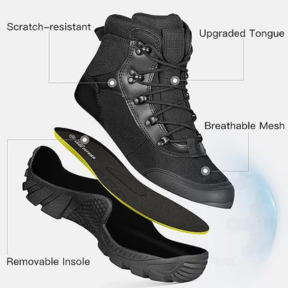 FREE SOLDIER Men's Waterproof Hiking Boots Tactical Work Boots Outdoor Lightweight Military Boots